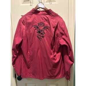 Women's Red Harley Davidson HD Tribal Embroidered  Zip Up Jacket  Size M